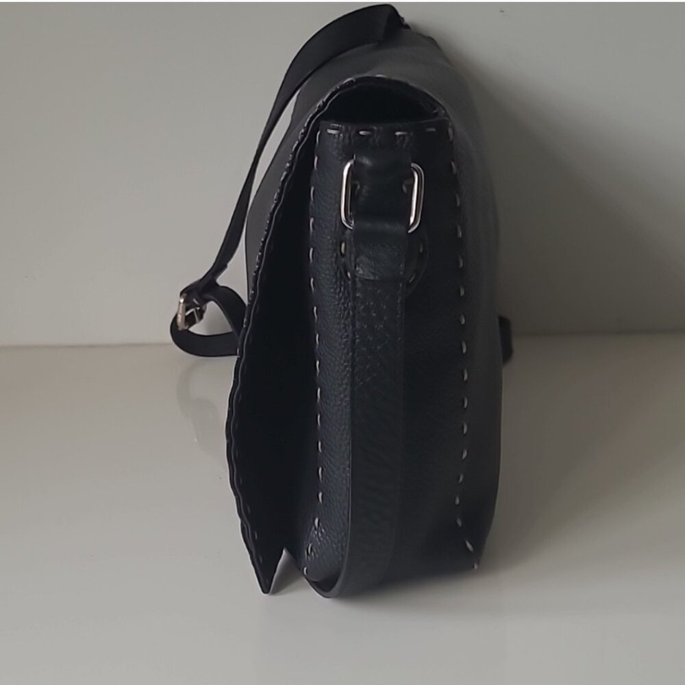 FENDI Black Leather Messenger Bag - Picture 10 of 16